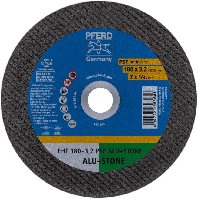 Pferd Disque à tronçonner C24PPS droit 178x3,2mm (61826222)