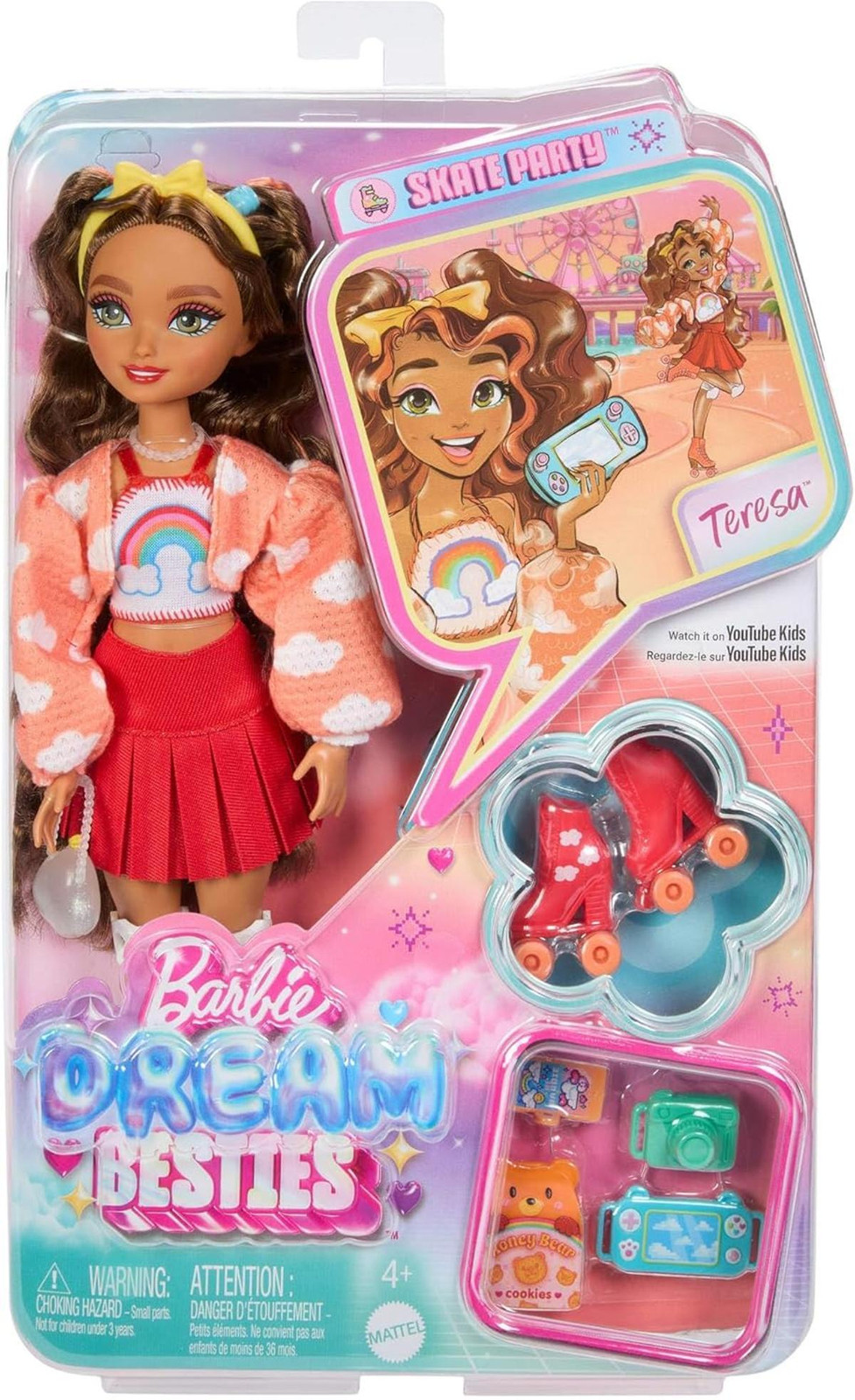 Mattel Barbie Dream Besties Teresa Pop met Rolschaatsaccessoires