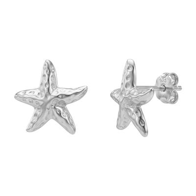 Paar Ohrstecker AMOR "Schmuck, Geschenk, Seestern-Optik", silberfarben, Ohrringe, Damen, Silber 925 (Sterlingsilber)