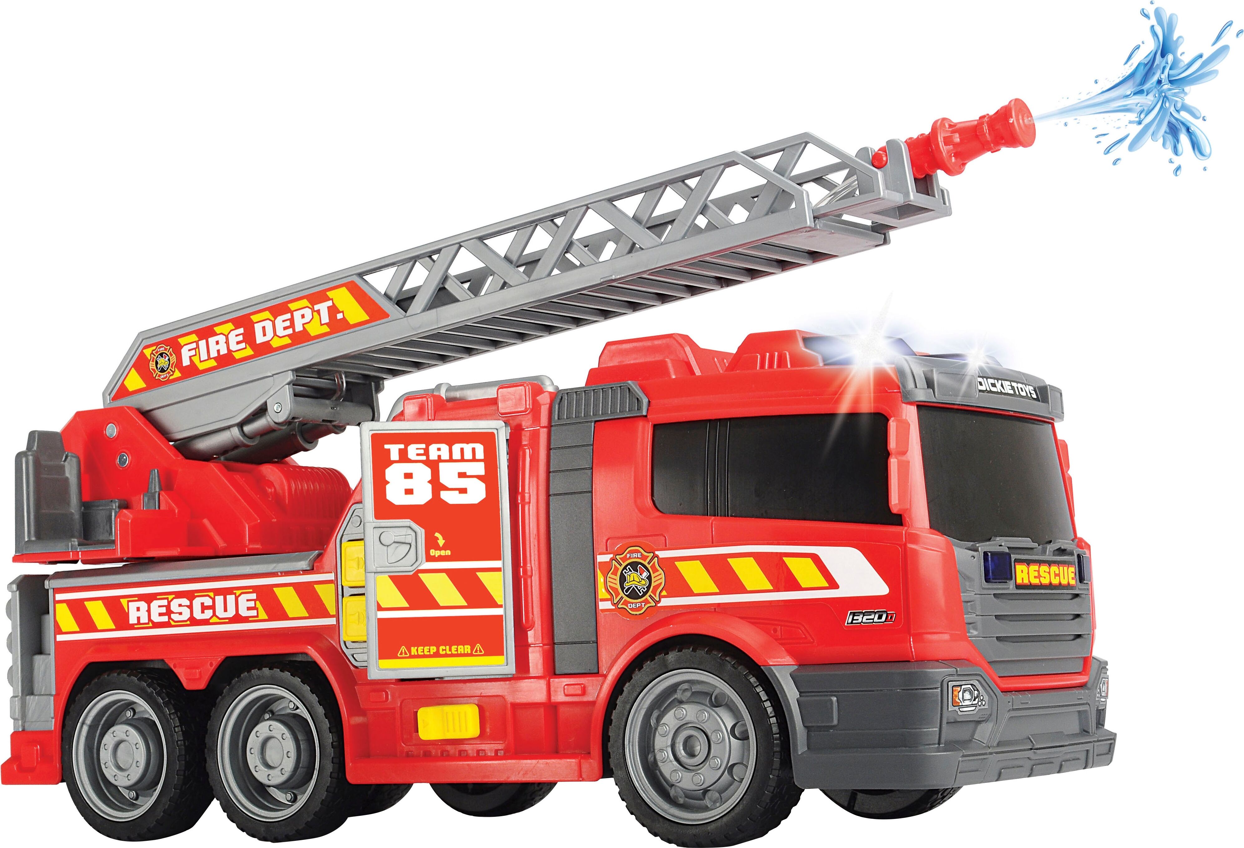 Spielzeug-Feuerwehr DICKIE TOYS "Fire Fighter - Feuerwehrauto", rot, Spielzeugfahrzeuge, Kinder, Spielzeug-Feuerwehr, mit Wasserspritze