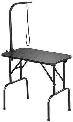 Multicon Wholesale Hub Foldable Portable Pet Grooming Table, Adjustable Arm Noose, Black, Heavy Duty Grooming Station With Storage Shelf Foldable Portable Pet Grooming Table, Adjustable Arm Noose, Black, Heavy Duty Grooming Station With Storage Shelf