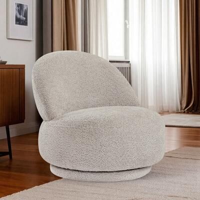 "29.92"" Fabric Accent Chair with Swivel Function and Metal Frame and Space-Saving Design"