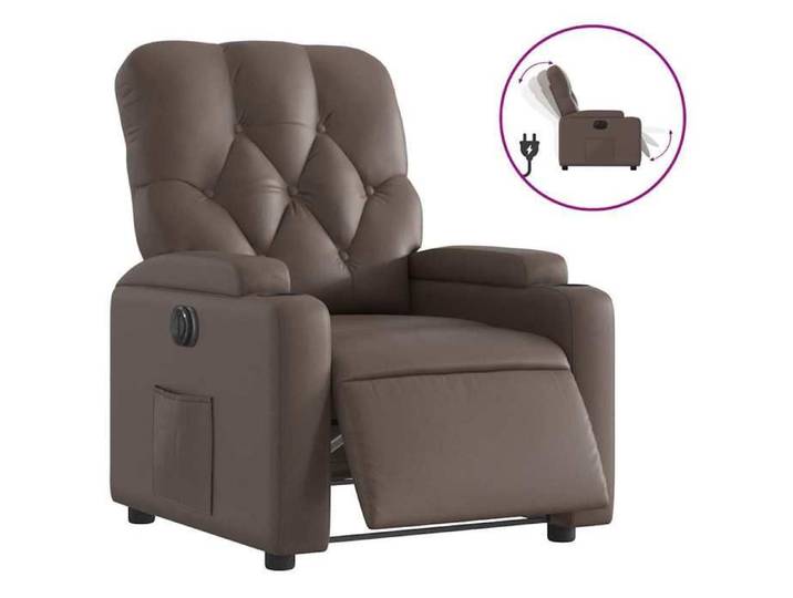 NEUF 2026  CHIC Fauteuil/Chaise inclinable SWEETY Moteur électrique Marron Similicuir 74x86.5x93.5 cm FF2834