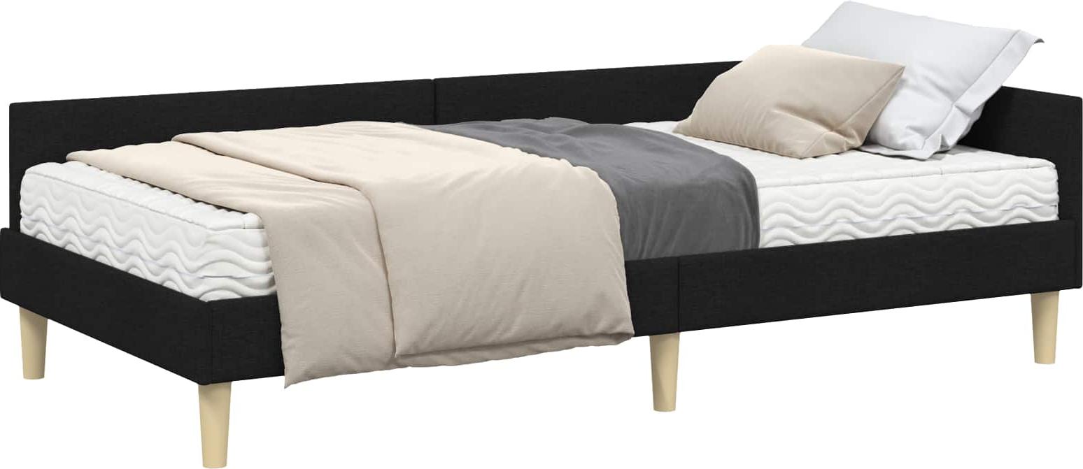 Eckbettgestell mit Matratze mit Matratze 2 pcs Grün Stoff