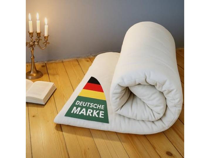 SHIATSU Premium Futon-Matratze Schurwolle, aufrollbare Futonmatratze Roll Bodenmatratze, Rollmatratze Faltmatratze Klappmatratze Gästematratze Boden Gästebett, Sleeping Mattress Tatami Bett (100cm)