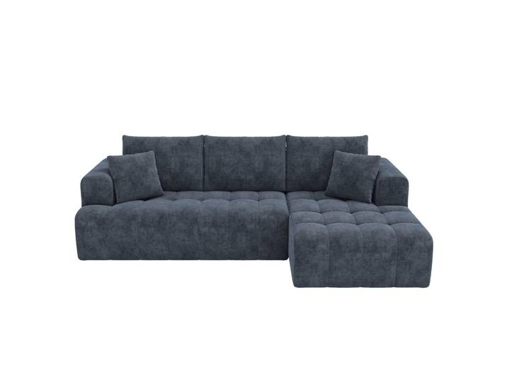 Oxeza Ecksofa 244.5/136/79 cm Blau Chenille, Mode, Rechteckig, 244.5x136 cm, Wohnzimmer, Sofas & Couches, Wohnlandschaften, Ecksofas
