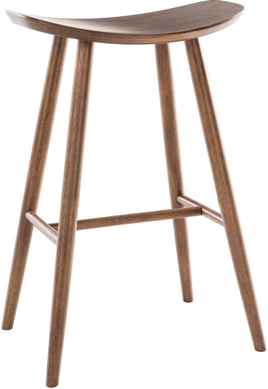 Miliboo Tabouret de bar design noyer H72 cm DEMORY