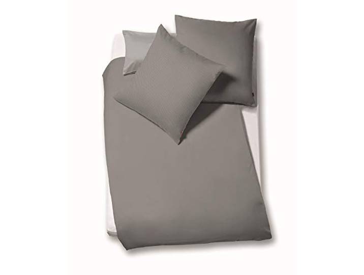 Bundgewebte Flanellbettwäsche fleuresse Lech granit 200 x 220 cm
