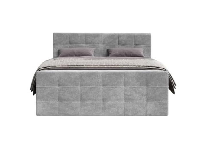 Chilly. Möbel Design Bett Modena - Komfort Boxspringbett mit gesteppter Optik, Matratze und Topper - 140x200 cm - Monte Dunkelgrau