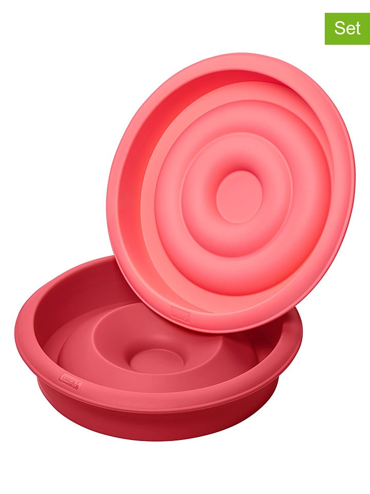 Lurch 2er-Set: Kuchenformen "Flexiform" in Pink/ Rosa - Ø 25 cm - onesize