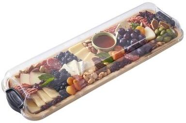 Farberware Build-a-Board Charcuterie Board with Lid, 7x22 Inch, Bamboo-Black