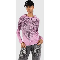 Affliction Forgotten Burnout Sweatjacke pink burnout wash Gr. XS