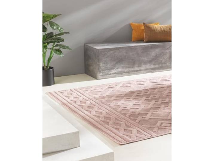 benuta Nest Teppich Bonte - Rosa 120x170 cm - Kunstfaser - Outdoor geeignet - Rechteckig - Pflegeleicht für Esszimmer Küche Outdoor/Terrasse