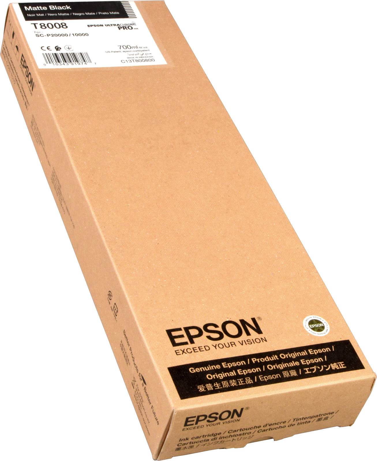 Epson UltraChrome Pro inktpatroon matzwart 700 ml T8008