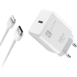 Cellularline USB-C Charger Kit (20 W, 1 Port), USB Ladegerät, Weiss