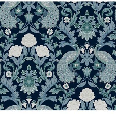 Ronald Redding Plume Dynasty Navy Wallpaper