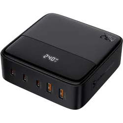 Schönenberger GaN Desktop USB-Charger (240 W, 5 Ports), USB Ladegerät, Schwarz