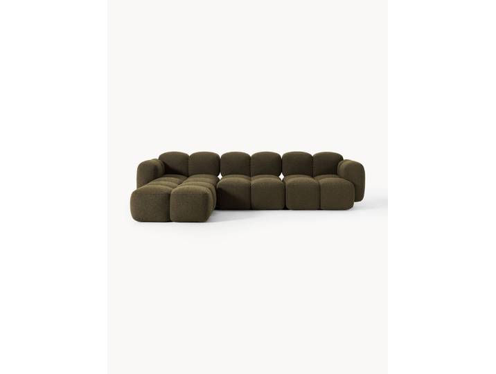 Modulares Bouclé-Sofa Tayla (4-Sitzer) mit Ottomane (links/rechts)