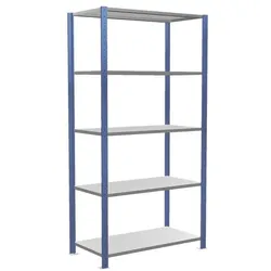 SCHULTE Lagertechnik Fachbodenregal 130x200 cm »MULTIplus150« 50 cm Tiefe 5 Böden Grundregal (alleine blau, 113.6x200x53.6 cm