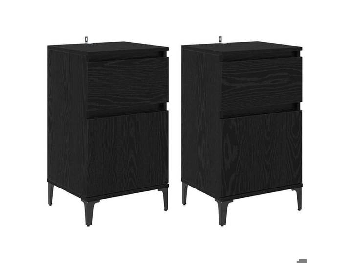 NOUVEAU Cabinet de chambre - Cabinet de chevet - (Set de 2) - table de lit - Chêne noir - 40x35x70cm 71781