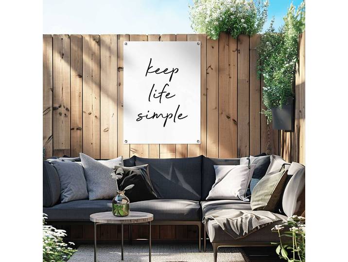 Outdoor-Poster Keep life simple PVC Schwarz/Schwarz 60 x 80 x 0cm