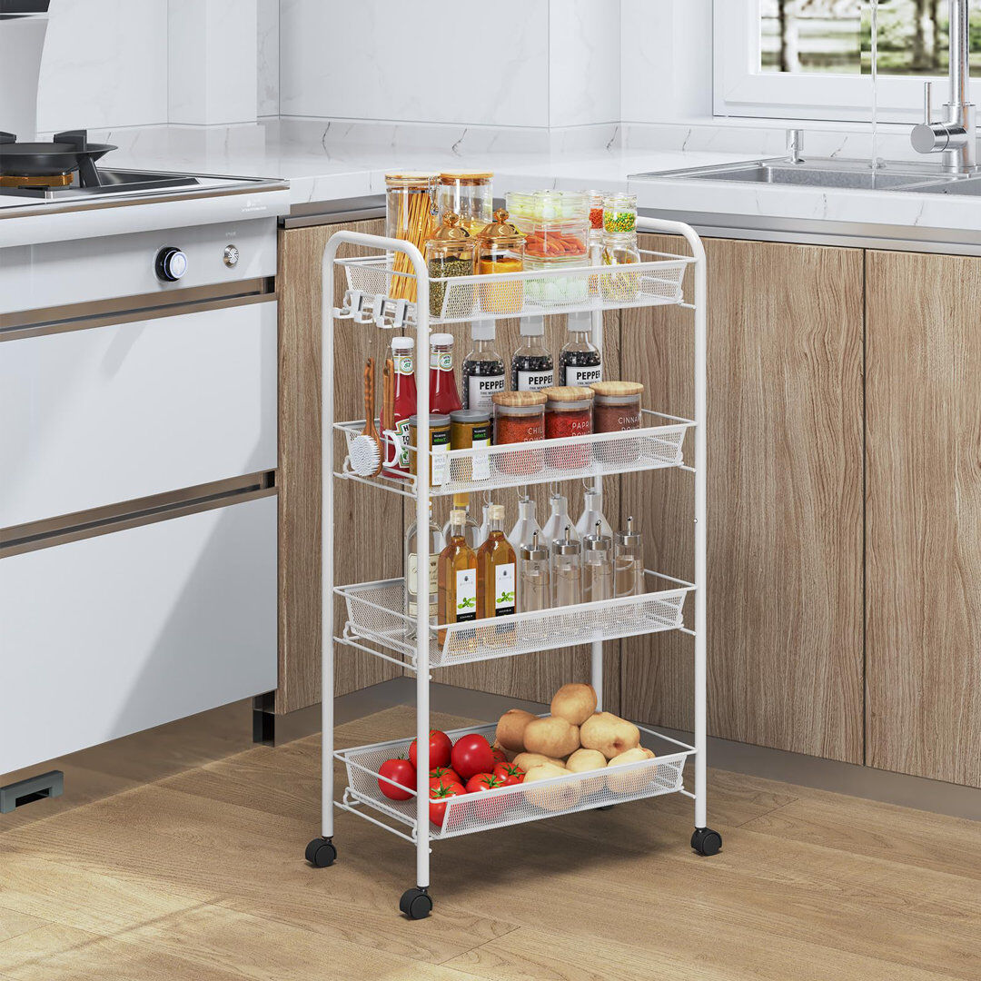 Fcbnposi 82.8 cm H x 43.6 cm W Book Cart White 82.8cm H X 43.6cm W X 25.9cm D