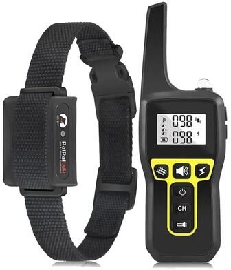 Uplift Treasures Waterproof Rechargeable Dog Training Collar With Remote black Nylon Collar