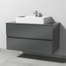 Sanipa Waschtischunterbau Solo One, Anthrazit-Glanz, 561x1000x520 mm