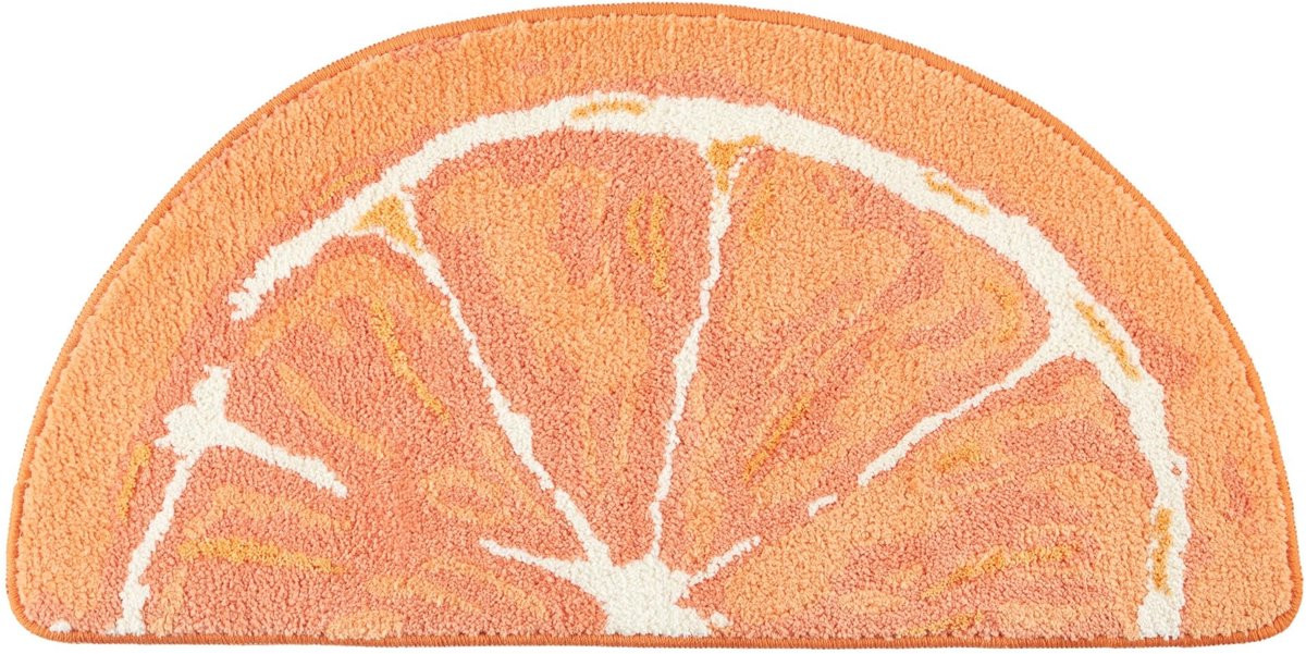 Omgoods Citrus Slice Oranje Badmat - Absorberend, Antislip en Machinewasbaar
