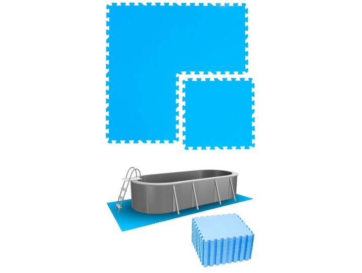 eyepower Poolmatten 6,6m² 28 EVA Matten 50 cm Blau, Kunststoff, Quadratisch, 50x50 cm, Freizeit & Co, Pools & Wasserspaß, Poolzubehör