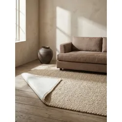 Teppich uni Weiß 110 x 170 cm - ANTI-RUTSCH-UNTERLAGE   Kadima Design