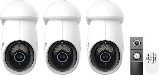 TP-Link Tapo C560WS 3-Pack met D235 Smart Battery Deurbel