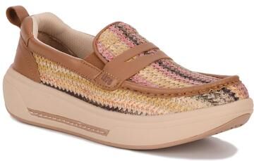Women's Java Comfort Slip-On by Drew in Tan And Pink (Size 9 M)