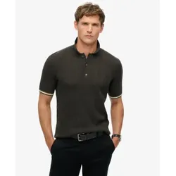 Superdry für Herren. M1110441A Poloshirt Textur schwarz (XL), Lässig, Baumwolle, Kurzarm
