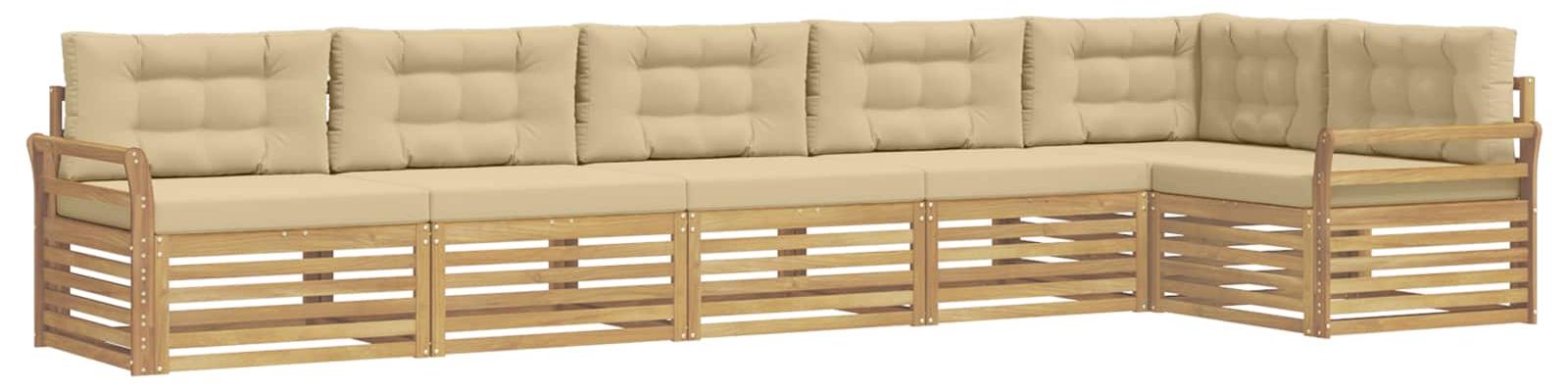 Garnitur aus 6 Outdoor-Sofas, Farbe Beige, Material: Polyester