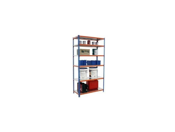 Étagère métallique 6 niveaux - SIMON RACK - KIT SIMONCLICK SUPERPLUS - Bleu - Orange - Galvanisé