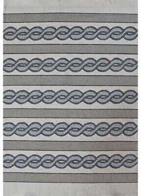 Libby Langdon Ivory/Spa Cable Knit Indoor/Outdoor Area Rug