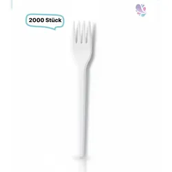 Blanc HYGIENIC Gabel, Plastikgabel, Mehrwegbesteck, 16 cm, 2.000 Stk, weiß, robust, Premium Qualität