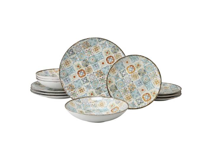 Tafelservice Mosaik 12-teilig, Multicolor
