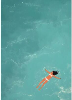 Uplifted Finds Summer Pool Party Canvas Wall Art   Nordic Beach & Ocean Aesthetic Home Decor d 30 X 40 Cm Frame
