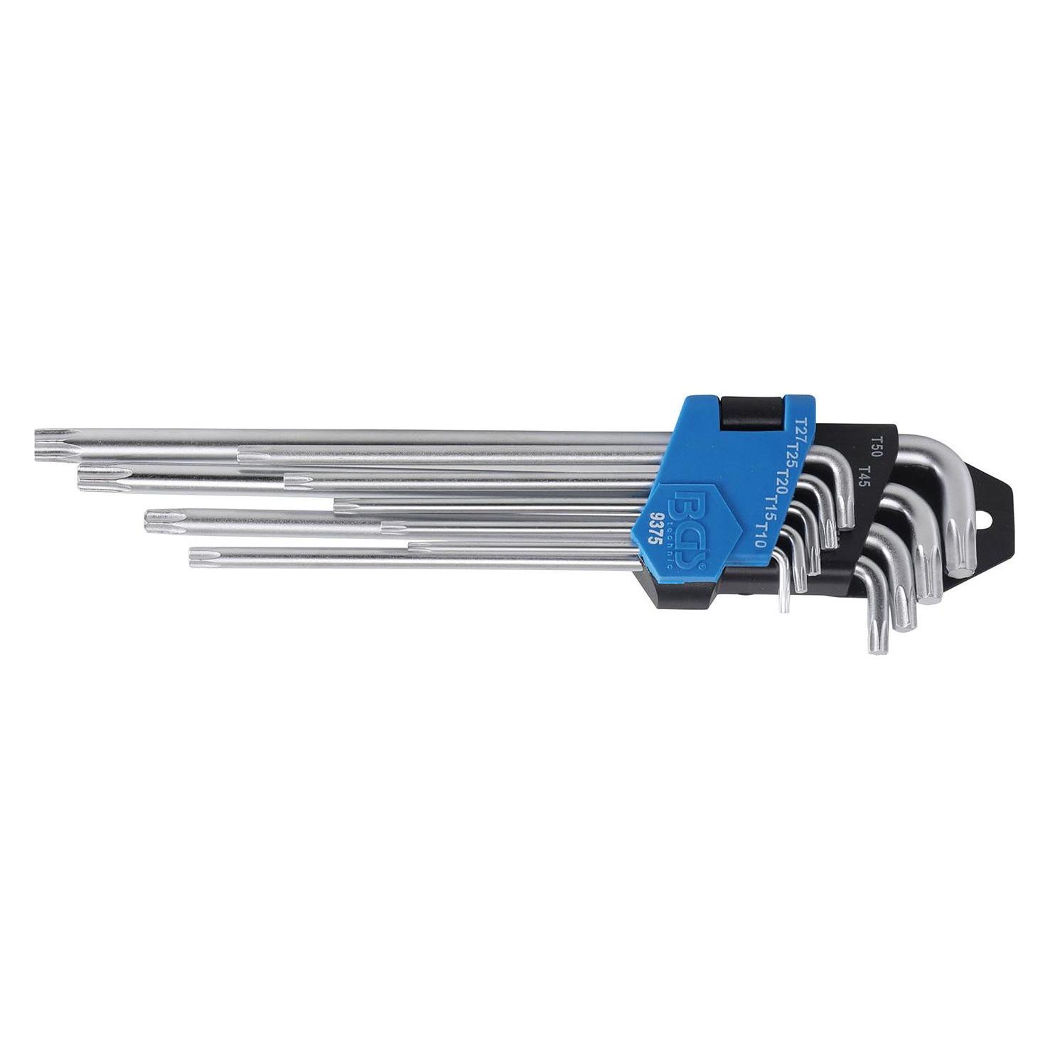 BGS Winkelschlüssel-Satz extra lang + extra kurz T-Profil (für Torx) T10 - T50 9-tlg. (9375)