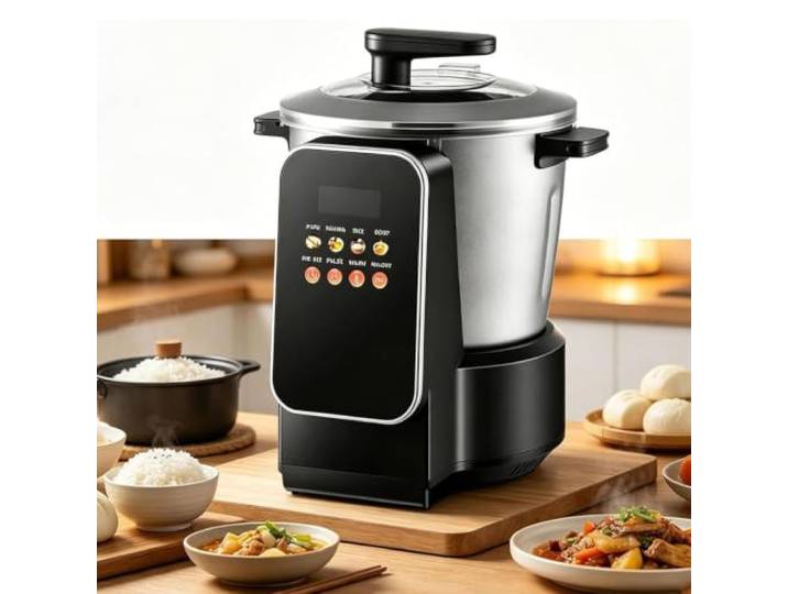 Yamswurzel Stampfer Antihaft Schlucken Food Maker,5-6 Personen Timer Effizienter 900w Motor,Lebensmittelechter Antihaft-Edelstahl,Einfache Bedienung,Vollautomatisches Stampfen Und Kochen