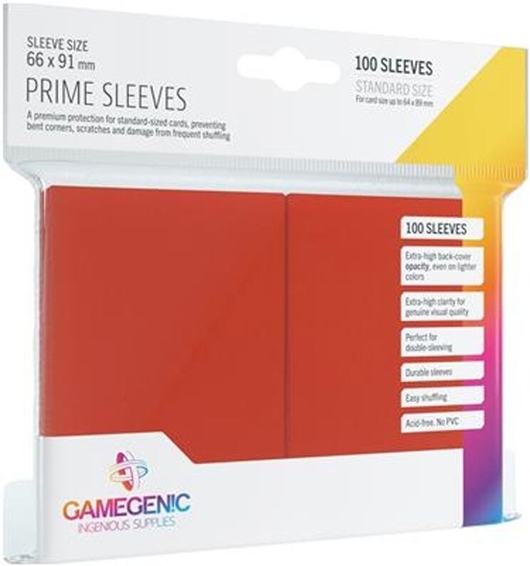 Gamegenic GG : 100 Sleeves Prime Rouge 66 x 91 mm