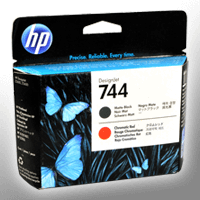 HP Druckkopf F9J88A 744 matt schwarz + rot
