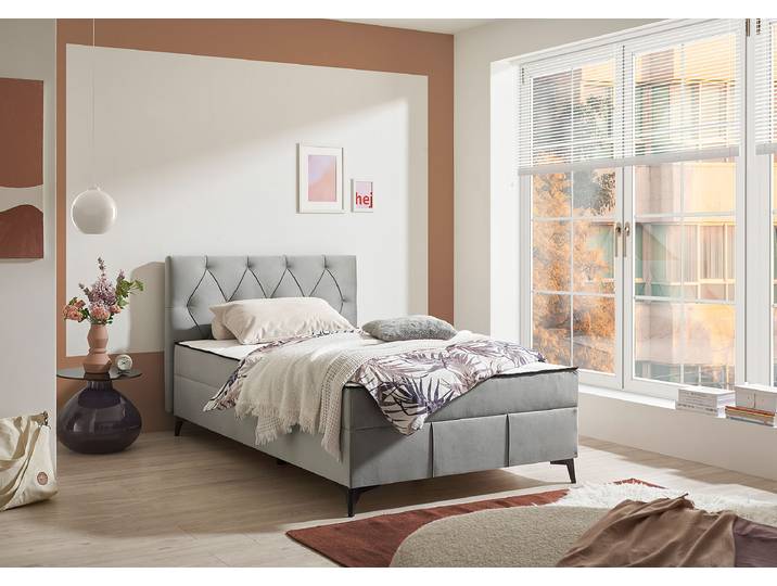 Boxbett Wugaga 120 x 200cm Samt Venia Grau