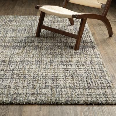Style Haven Archer Distressed Grid Ivory/ Gold Shag Area Rug