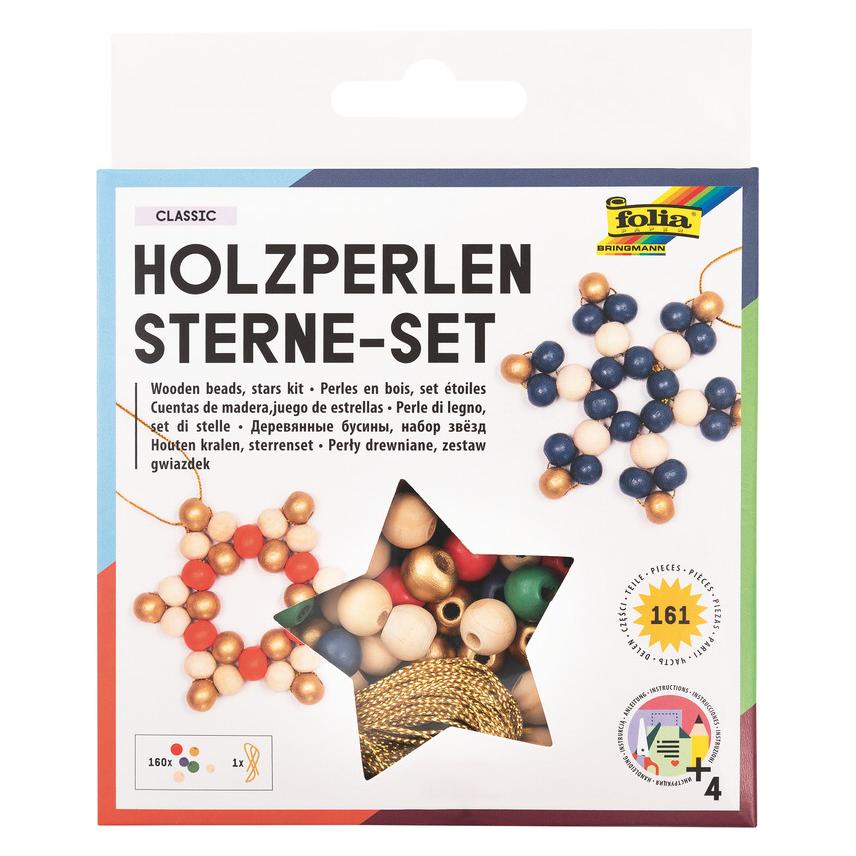 Folia Bastelset Holzperlen Sterne Classic (22521)