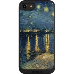 Nivocase Handyhülle für Apple iPhone 7 Hülle NIVOpure Case Schwarz Kunst Malerei (Apple iPhone 7), Smartphone Hülle, Schwarz