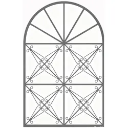 COSTWAY Wandspiegel im Fenster-Look, Metall-Fensterspiegel, dekorativer Spiegel mit Haken, dekorativer Hängespiegel