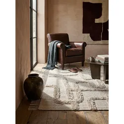 Wollteppich abstrakt Natur-Beige 160 x 230 cm - FOWEY   Kadima Design